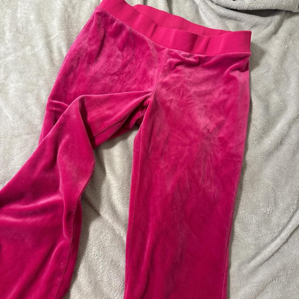 Straight Leg Velour Pull-On Pants in Bright Pink